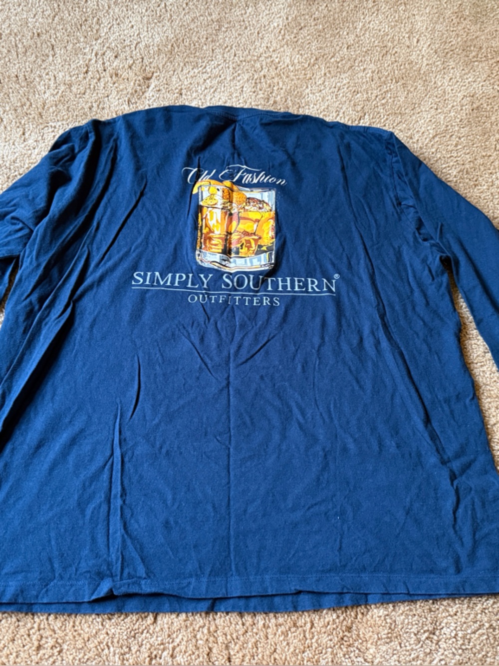 Simply Southern Navy Long Sleeve Tee with Yellow Graphic